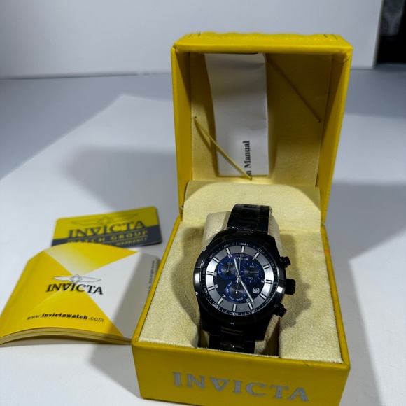 NIB INVICTA Men watch in Stainless Steel Black - Picture 2 of 11